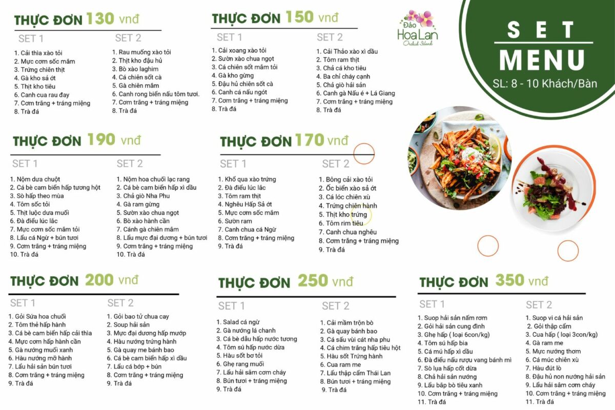 menu nhà hàng đảo hoa lan nha trang